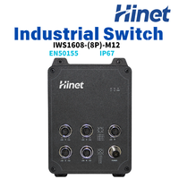 Switch Ethernet Industrial Gigabit M12 de 8 Puertos EN50155 IP67 con PoE Opcional, Gestión SNMP y QoS para Entornos Ferroviarios Hostiles