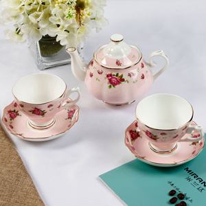 Service à café et à thé de luxe de style européen en porcelaine fine dorée, écologique, avec bordure dorée, pour le thé de l'après-midi - Product Image 2