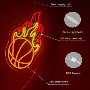 Basketball Letreros Neon LED indoor hanging ambient light shop <b>sign</b> wall decoration light entrance indicator light luminous <b>sign</b> - Product Image 2