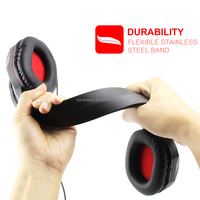 Casque de jeu filaire 3.5mm, éclairage LED, stéréo, basse, ordinateur portable avec Microphone