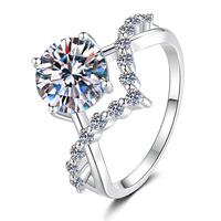 Bague de fiançailles romantique en argent sterling S925 certifiée GRA, solitaire à quatre griffes, 0,5 ct et 1 ct, moissanite VVs1, cadeau de mariage pour femmes