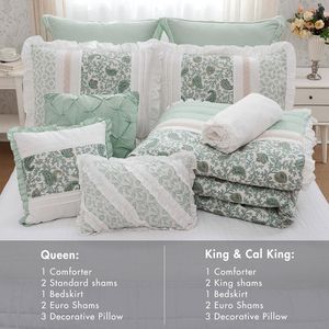 Ensemble de couette en percale de coton imprimé floral DB 9 pièces 100% coton King Super King Sizes pour mariage à la maison Simple pour l'hiver - Product Image 5
