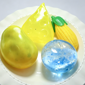 CHENXI Nuevo Juguete Personalizable de Silicona TPE con Purpurina, Bola de Manzana Helada, Queso Blandito, Mango Crujiente, Antiestrés, Unisex, 14 Años - Product Image 2