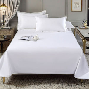 Collection d'hôtels modernes cinq étoiles draps <span class=keywords><strong>de</strong></span> lit Queen Size blanc pur <span class=keywords><strong>parure</strong></span> <span class=keywords><strong>de</strong></span> lit en lin tissé en coton neige avec <span class=keywords><strong>drap</strong></span>-housse plat - Product Image 1