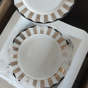 Sang Trọng Vàng bất Bộ đồ ăn đặt chén gốm và tấm cho đám cưới và các sự kiện khách sạn Bộ đồ ăn đắt tiền Wedding Kit - Product Image 2