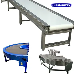 Factory Custom Industrial Systems Assembly Line Green PVC Rubber PU Food Flat Belt Conveyor