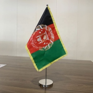 Venta al por mayor barato de plástico impermeable Oficina escritorio personalizado Mini Mesa bandera soporte poste de plástico y Base decoración interior - Product Image 3