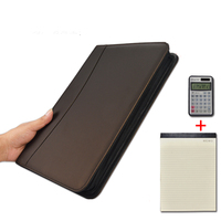 Porte-documents A4 professionnel avec fermeture éclair, multifonctionnel, pour la vente, gestion des documents, calculatrice intégrée