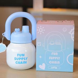 Termo Moderno Minimalista Portátil de Acero Inoxidable con Aislamiento al Vacío para Niños, con Asa de Transporte, Taza de Regalo de Gran Capacidad - Product Image 4