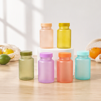 Bouteilles en plastique givré personnalisées de 100 ml pour capsules, flacons de compléments alimentaires avec bouchons à vis et décalcomanies – Vente en gros