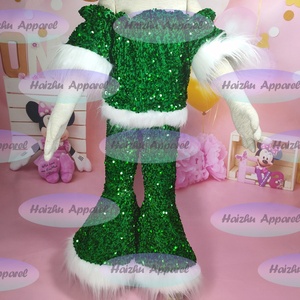 Ensemble 4 pièces pour enfants de Noël, style européen-américain, en velours brodé de sequins 3D, pantalon rouge à pattes d'éléphant pour bébé - Product Image 4