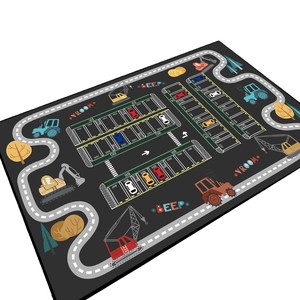 Enfants parking trafic jouer garçon voiture dessin animé route piste tapis allée tapis de sol - Product Image 1