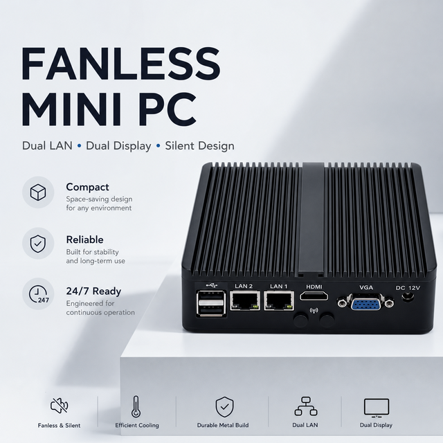 Micro Pc RS232 VGA LAN Mini Pc Aluminum Slim Boxpc