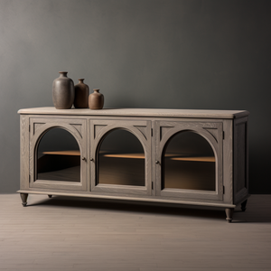 Mrs יער קערת בסגנון עתיק יין צעצוע עץ אלון גבוהה ארון תצוגה זכוכית מתלה מסך - Product Image 3