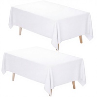 Nappe rectangulaire blanche de marque, lot de 2, 60 x 102 pouces, en polyester uni, pour la maison, les fêtes, les mariages, les restaurants