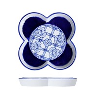 Klassisches Chinesisches Gebäck-Dessert-Teller-Set, Dekorative Handbemalte Porzellan-Teller in Blau und Weiß für das Wohnzimmer