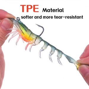 เหยื่อตกปลารูปกุ้งนิ่มจำลองสูง9ซม./8ซม. เหยื่อล่อกุ้งนุ่มนิ่มเรืองแสง - Product Image 3