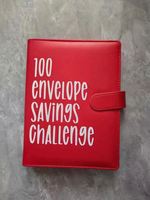 Organiseur de budget pour le défi d'économie d'argent, avec enveloppes pour espèces et autocollants, défi des 100 enveloppes, boîte en cuir PU, classeur 25 pages, personnalisable