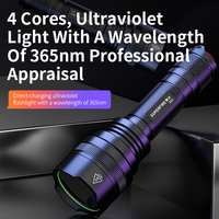 Lampe torche UV rechargeable haute puissance SUPERFIRE Z03 12W, lumière violette 365nm, alliage d'aluminium, batterie 21700, intensité réglable, charge USB