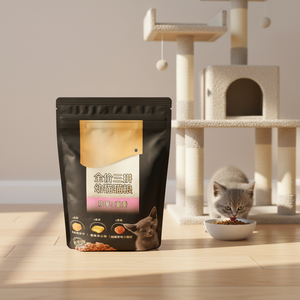 5kg Moisture Proof Glossy Pet Food Packaging Bag Flat Bottom Aluminum Foil Custom Cat Food Packaging Bags with Resealable Zipper - Product Image 3
