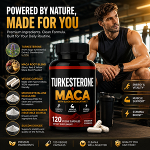 Capsules de racine de maca biologique et de turkesterone - Bénéfices antioxydants pour adultes, non destiné aux femmes enceintes - Product Image 3