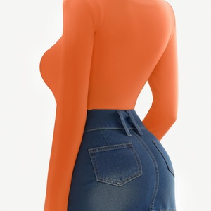 Bodys de Mujer con Cuello Alto y Manga Larga, Estampado de Leopardo, Ajuste Delgado, Doble Forro, Ligeros, para Otoño e Invierno - Product Image 4