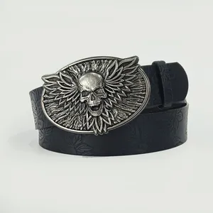 Ceinture rétro pour hommes et femmes, style bohème, punk rock, Y2K, à fleurs en relief, avec boucle en cuivre, pour un usage décontracté - Product Image 4