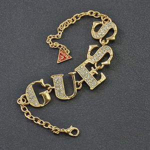 Bracelet chaîne <span class=keywords><strong>Guess</strong></span> en or 18 carats plaqué diamant, bijoux de marque célèbre, mode, pour femmes - Product Image 3