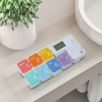 Boîte à pilules automatique avec minuteur PP Mini, organiseur hebdomadaire pratique pour le stockage des médicaments