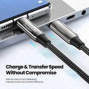 Hợp kim kẽm 2m 6.6ft PD 240W siêu nhanh sạc cho iPhone 17 16 cộng với Promax Loại C để USB Loại C Dây cáp 5A cho Macbook iPad - Product Image 3