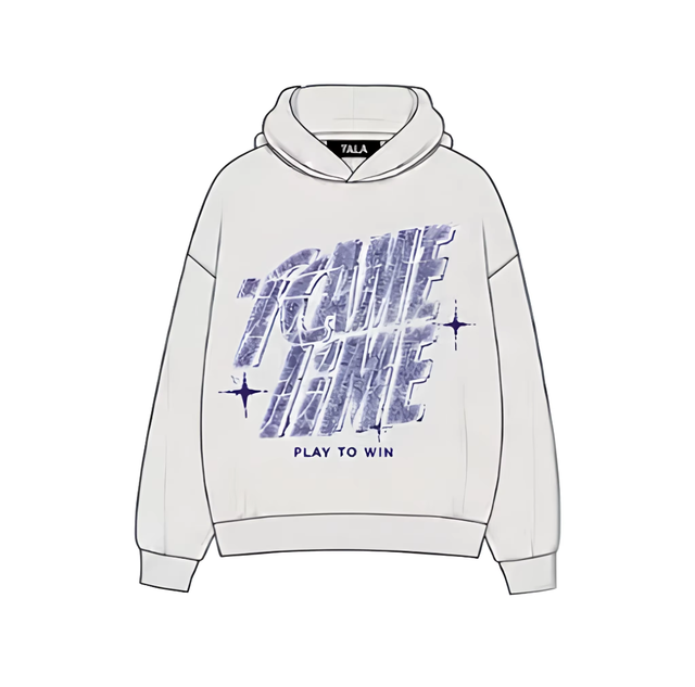Custom Logo Baby Hoodie Game Time Graphic Digital Style Gaming Oversized Streetwear Pullover 100% Cotton Fleece OEM GOTS BSCI