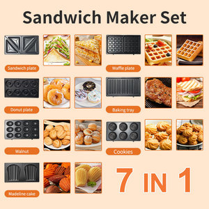 เครื่องทำอาหารเช้า เครื่องทำแซนวิช เครื่องทำวาฟเฟิล เครื่องทำโดนัท เตาไฟฟ้าอเนกประสงค์ รุ่น B907 - Product Image 4