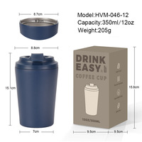 Nouvelle tasse à café isotherme à double paroi de 350 ml en acier inoxydable 304, portable pour voiture, conception à boire directement, modèle 2026 transfrontalier