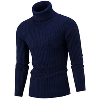 Pull à col roulé pour homme, style coréen, coupe slim, couleur unie, en laine/viscose, anti-boulochage, respirant, ODM
