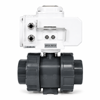 Vanne à boisseau sphérique électrique en PVC-U à double union, raccordement à sertir, 1,5 pouce DN40, 2 pouces DN50, AC220V DC24V, pour système d'eau