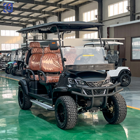 Voiturette de golf électrique 6 places, pneus tout-terrain, homologuée pour la route, batterie lithium 72V
