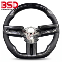 Volant en fibre de carbone forgé pour Ford Mustang GT GT500 2006 2007 2008 2009 Accessoires intérieurs de voiture