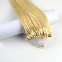 Microlink Loops Ring Extension de kératine humaine Cheveux vierges crus 100g Micro liens brésiliens Extensions de cheveux naturels Trames