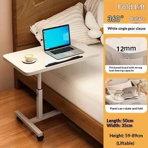 Metal Modern Style Adjustable Height Movable <strong>Sofa</strong> <strong>Side</strong> Bedside Coffee <strong>Table</strong> with Wheels for Living Room Bedroom - Product Image 6