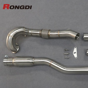 ราคาโรงงานใหม่ ท่อไอเสียสแตนเลส 304 ขัดเงา สำหรับ VW Golf R Mk7 2.0T Audi S3/A3 Quattro 8V 2014+ แบบมีแคท 100% - Product Image 6