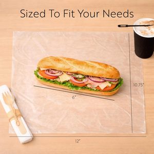 แผ่นพลาสติกใสสำหรับห่ออาหาร Deli & Bakery Wrap 1000 แผ่น แบบพับสำเร็จรูป สำหรับแซนวิชและขนม - Product Image 2