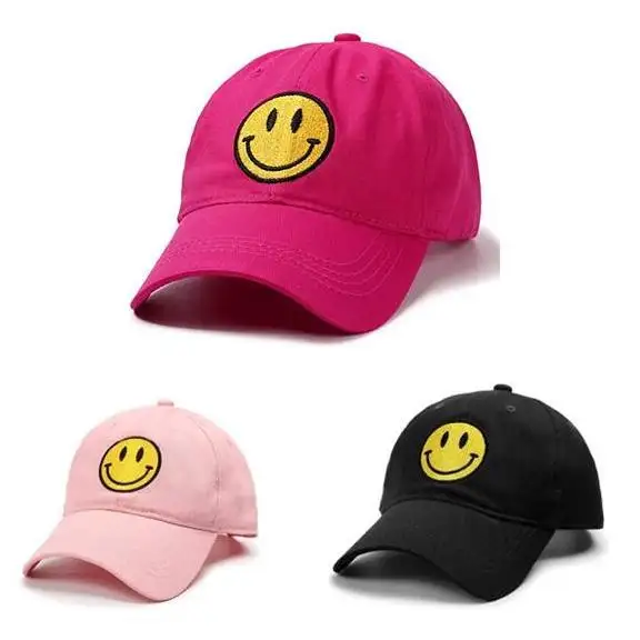 Yetişkin özel Logo şoför şapkası beyzbol şapkası nakış gülen yüz bir çerçeve Snapback şapka sağlam profesyonel kap