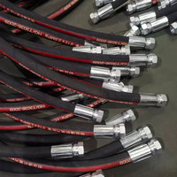 Tuyau hydraulique flexible en caoutchouc EN 856 4SH de 1/2 pouce avec raccords pivotants femelles JIC, 4 fils torsadés, 5000 PSI