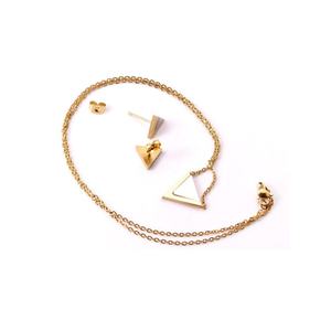 Ensemble de bijoux à prix abordable pour femmes, nouveau design, collier et boucles d'oreilles triangulaires - Product Image 5