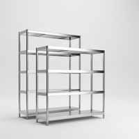 Étagère robuste en acier inoxydable à 4 niveaux, rayonnage de stockage commercial pour cantine, salle à manger et cuisine