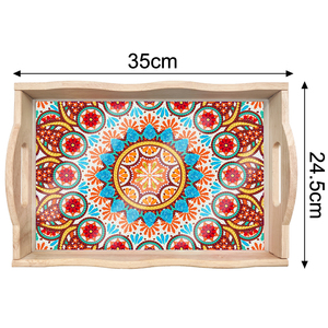 La <span class=keywords><strong>cucina</strong></span> e gli arredi per la casa di nuova concezione del 2024 sono decorati con fiori dipinti di diamanti e vassoi <span class=keywords><strong>in</strong></span> legno - Product Image 6