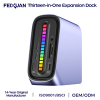 FEIXUAN Nouveau Design 4K 60Hz Hub 13 en 1 Type-c 10Gbps 3.5MM Audio SD TF Double Carte Lecture Gaming Docking Station pour Ordinateur Portable