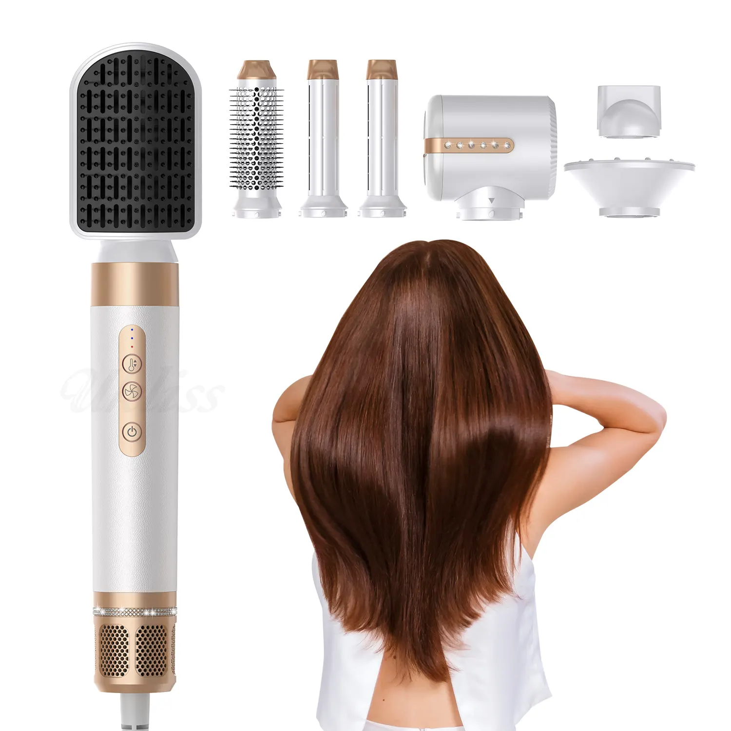 Best Quality 5 In 1 Hair Dryer Straightening Curling Styling Hot Air Brush Multiple Hair Types and Styles Hair Dryer
