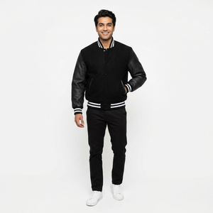 Wholesale Custom Comfortable Slim Fit <b>Leather</b> Varsity Baseball Jacket Waterproof Eco-Friendly Fashionable Winter Jacket Custom - Product Image 1