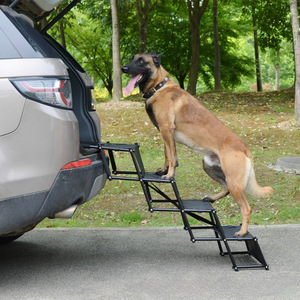 Rampe pliable pour <span class=keywords><strong>chien</strong></span> à pente réglable, capacité maximale de 110 lb, revêtement en caoutchouc antidérapant, surface robuste et stable - Product Image 2